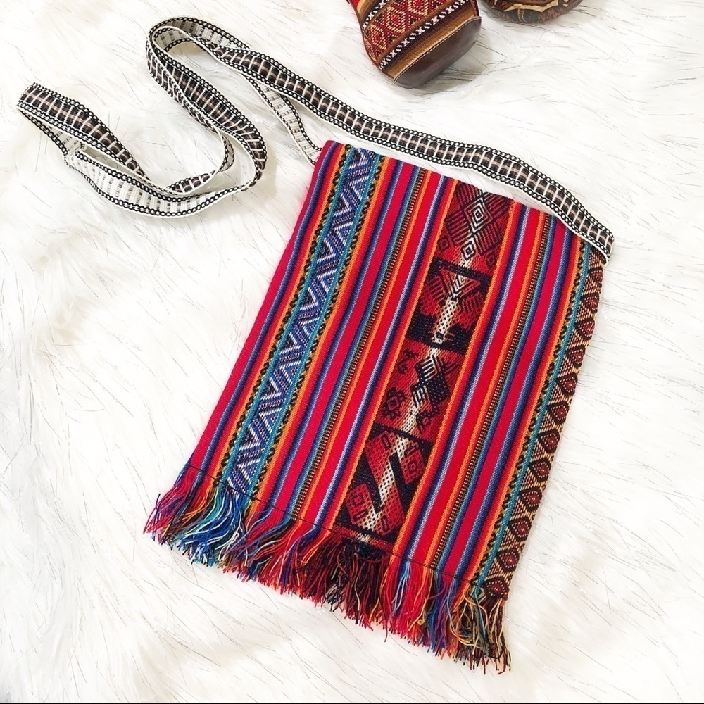Crossbody Bag Andean Peruvian Style Multicolor 12" tall‎ - Picture 3 of 7